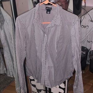 Wet Seal Striped Button Down Blouse